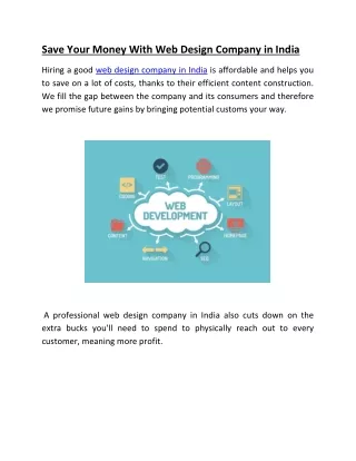 save your money with web design company in india