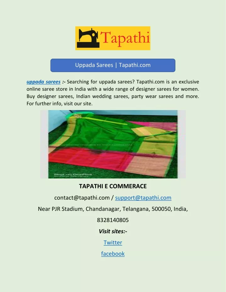 uppada sarees tapathi com