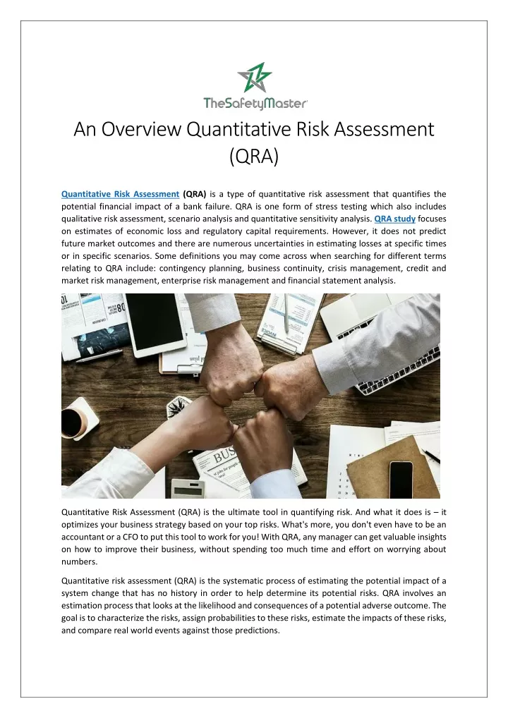 an overview quantitative risk assessment qra