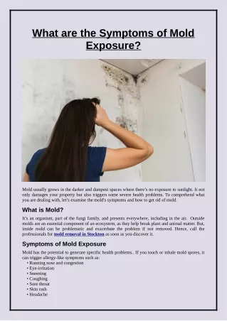 Mold Exposure And Its Symptoms