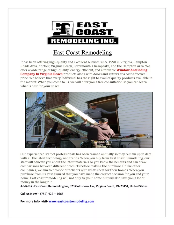 east coast remodeling