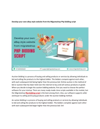 develop your own ebay style website from