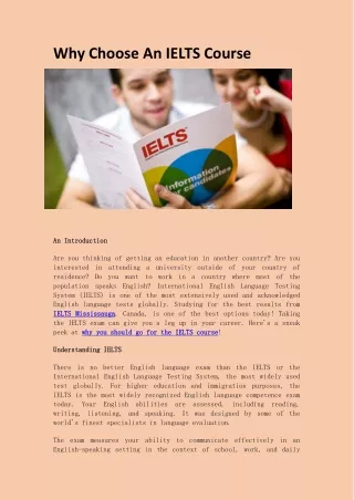 why choose an ielts course