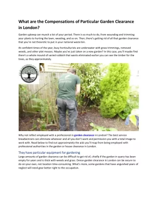 what are the compensations of particular garden