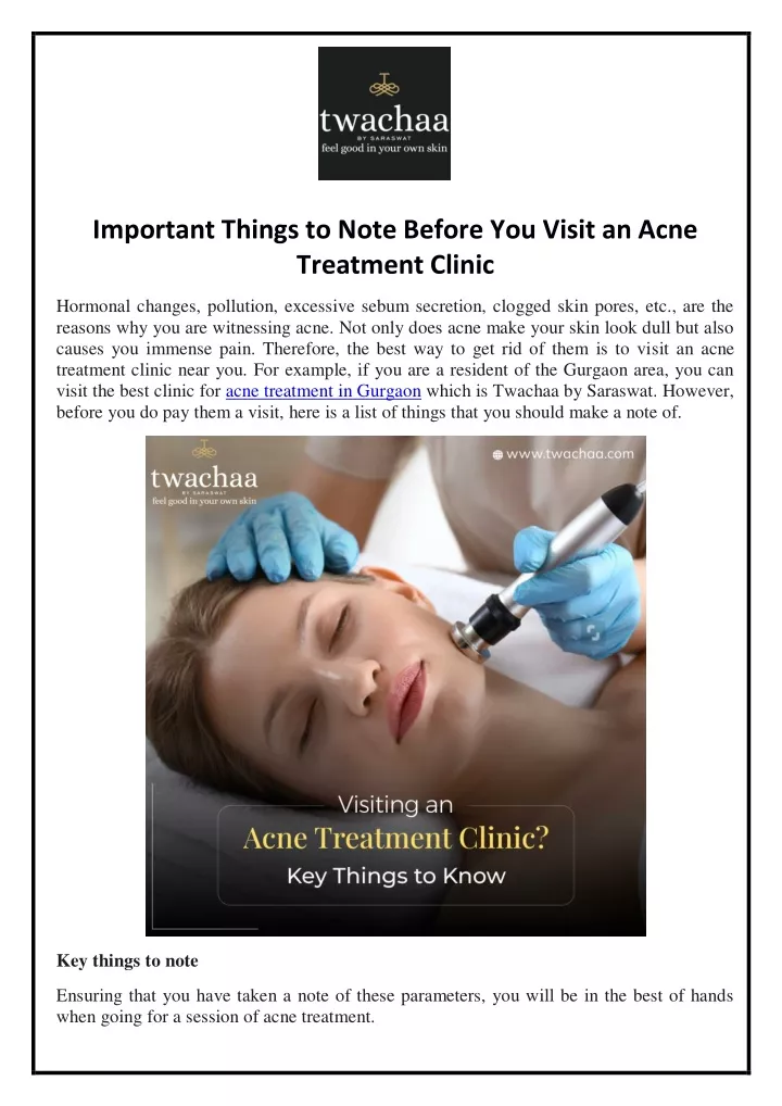 important things to note before you visit an acne