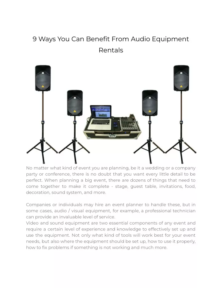 9 ways you can benefit from audio equipment