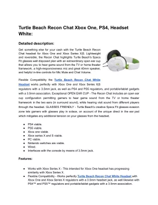 How Turtle Beach Recon Chat Xbox One PS4 PC Headset White compares with Sony Dualsense Charging Station for PS5  Univers