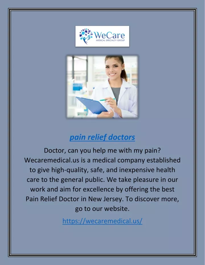 pain relief doctors