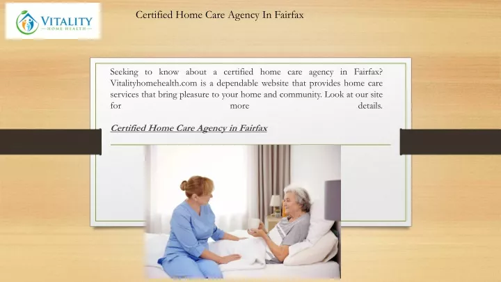 certified home care agency in fairfax