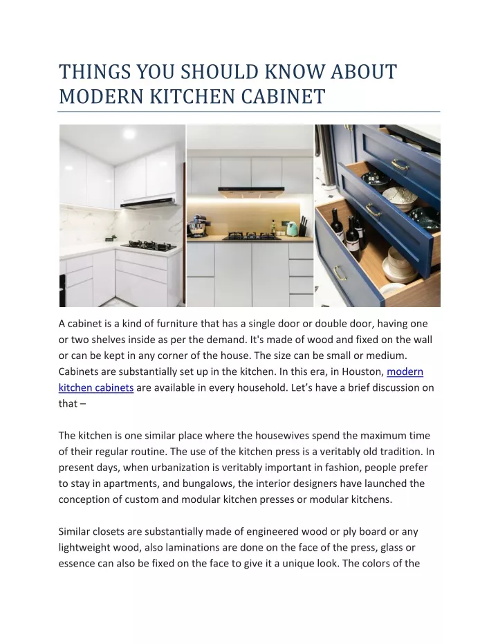 things you should know about modern kitchen