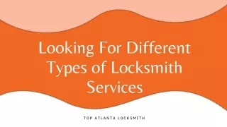 looking for different types of locksmith services