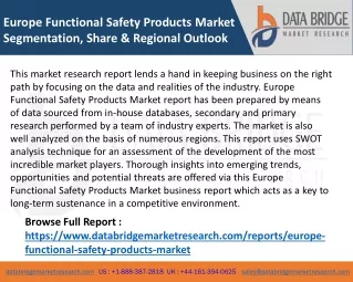 Europe Functional Safety Products Market Segmentation, Share & Regional Outlook