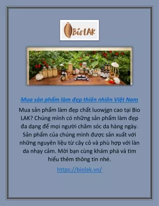 Mua sản phẩm làm đẹp thiên nhiên Việt Nam | Biolak.vn