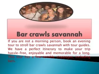 Bar crawls savannah
