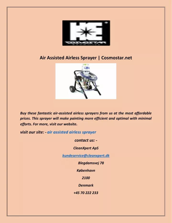 air assisted airless sprayer cosmostar net