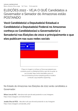 ELEIÇÕES 2022 - VEJA O QUÊ Candidatos a Governador e Senador do Amazonas estão POSTANDO