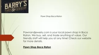 Pawn Shop Boca Raton  Pawnandjewelry.com