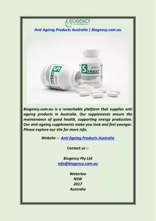 anti ageing products australia biogency com au
