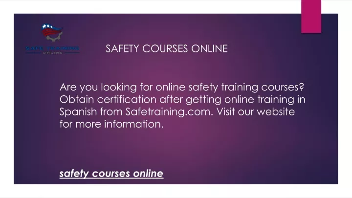 safety courses online