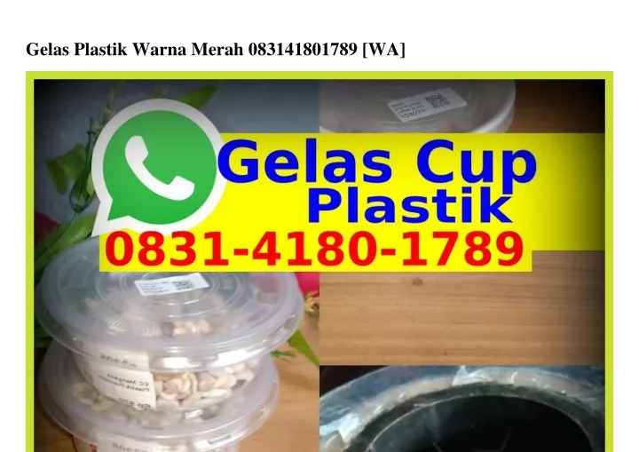 gelas plastik warna merah 083141801789 wa