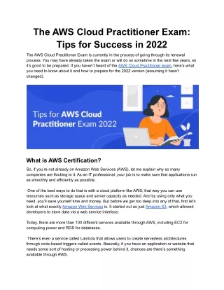 The AWS Cloud Practitioner Exam Tips for Success in 2022