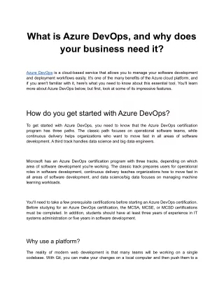 What is Azure DevOps and why your business needs it