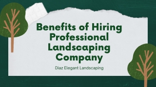 Benefits of Hiring Professional Landscaping Company