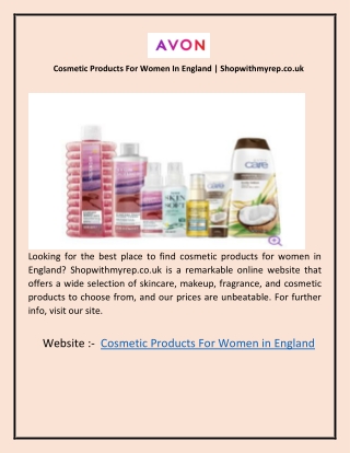 Cosmetic Products For Women In England  Shopwithmyrep.co.uk