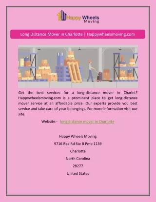 Long Distance Mover in Charlotte | Happywheelsmoving.com