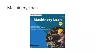 machinery loan