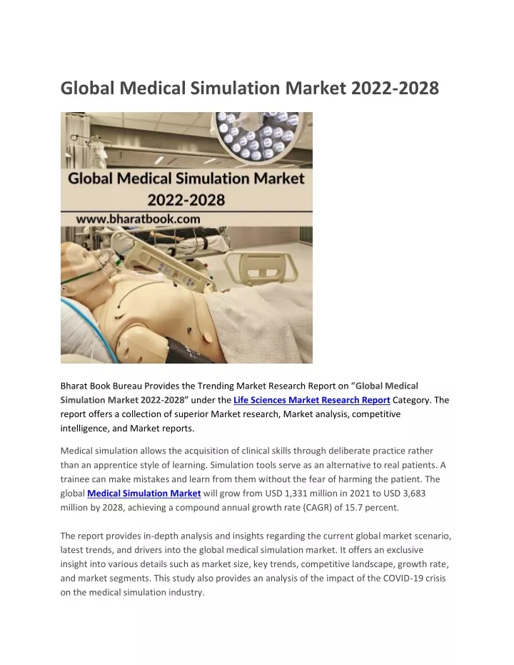 global medical simulation market 2022 2028