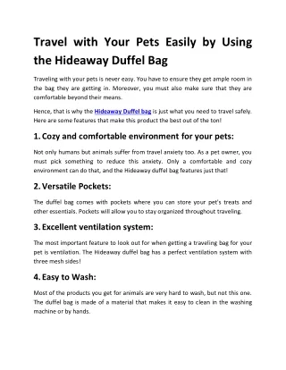 travel with your pets easily by using