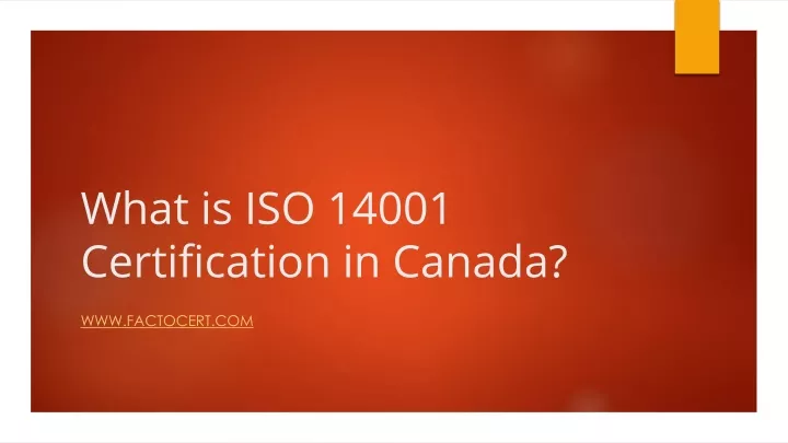 what is iso 14001 certification in canada