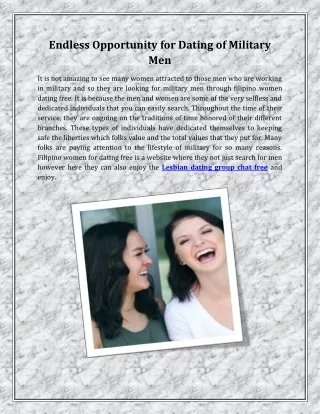 Endless Opportunity for Dating of Military Men