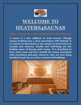 welcome to heaters4saunas
