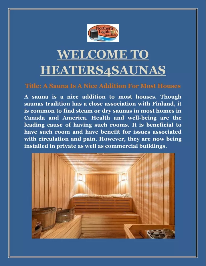 welcome to heaters4saunas