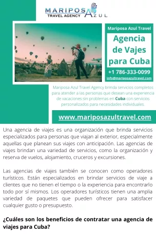 ¿Vale la pena contratar una agencia de viajes para Cuba?