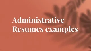 Administrative Resumes examples