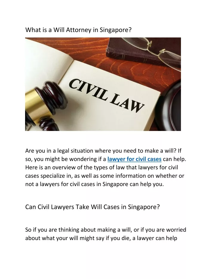 what is a will attorney in singapore
