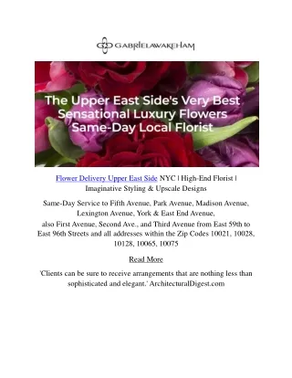 Upper East Side florist in New York