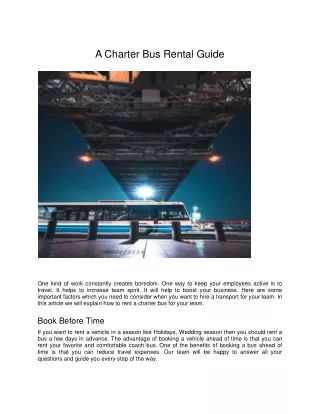 a charter bus rental guide