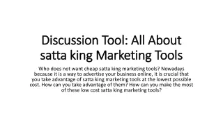 Discussion Tool All About satta king Marketing Tools