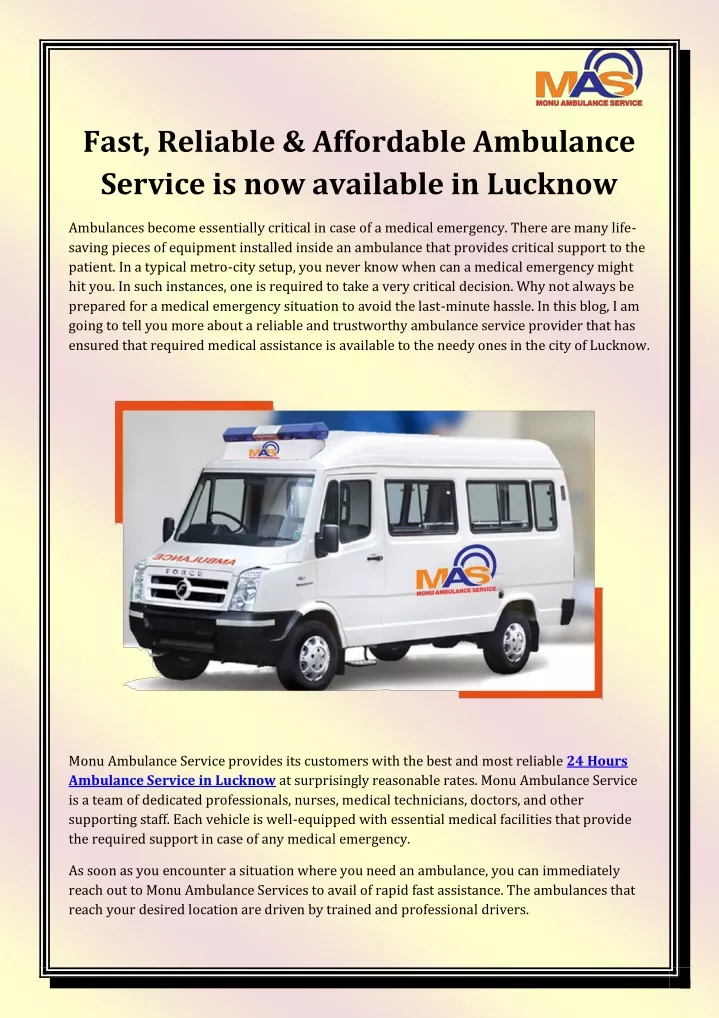 fast reliable affordable ambulance service