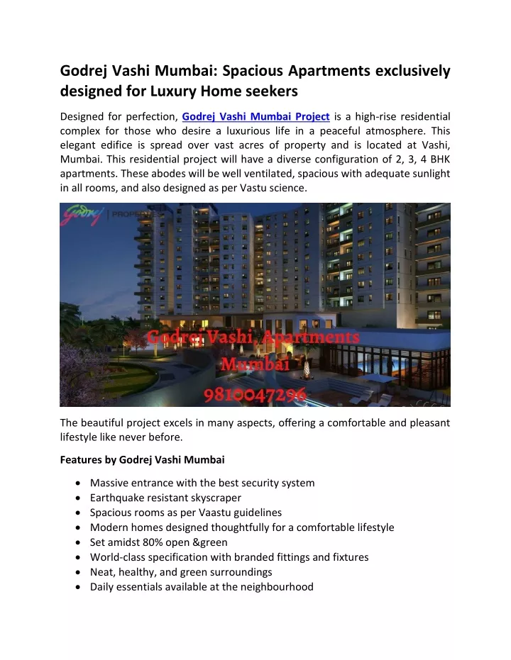 godrej vashi mumbai spacious apartments