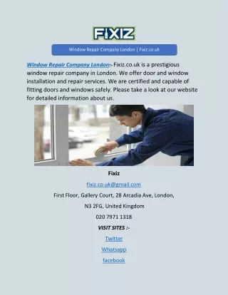 Window Repair Company London | Fixiz.co.uk