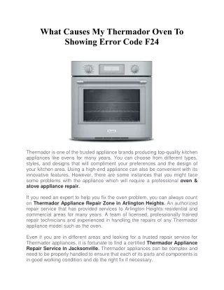 What Causes My Thermador Oven To Showing Error Code F24
