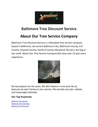 Baltimore Tree Discount Service