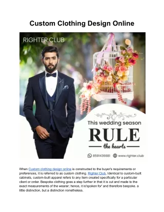 Custom Clothing Design Online