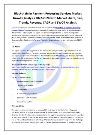 blockchain in payment processing services market