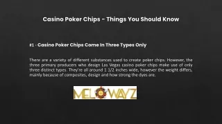 Casino Poker Chips - Things You Should Know